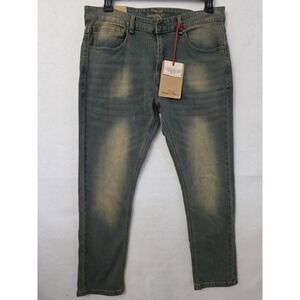 Smith & Mills Mens Blue Denim Jeans Stretch Straight‎ Leg  Size 36x30 NWT